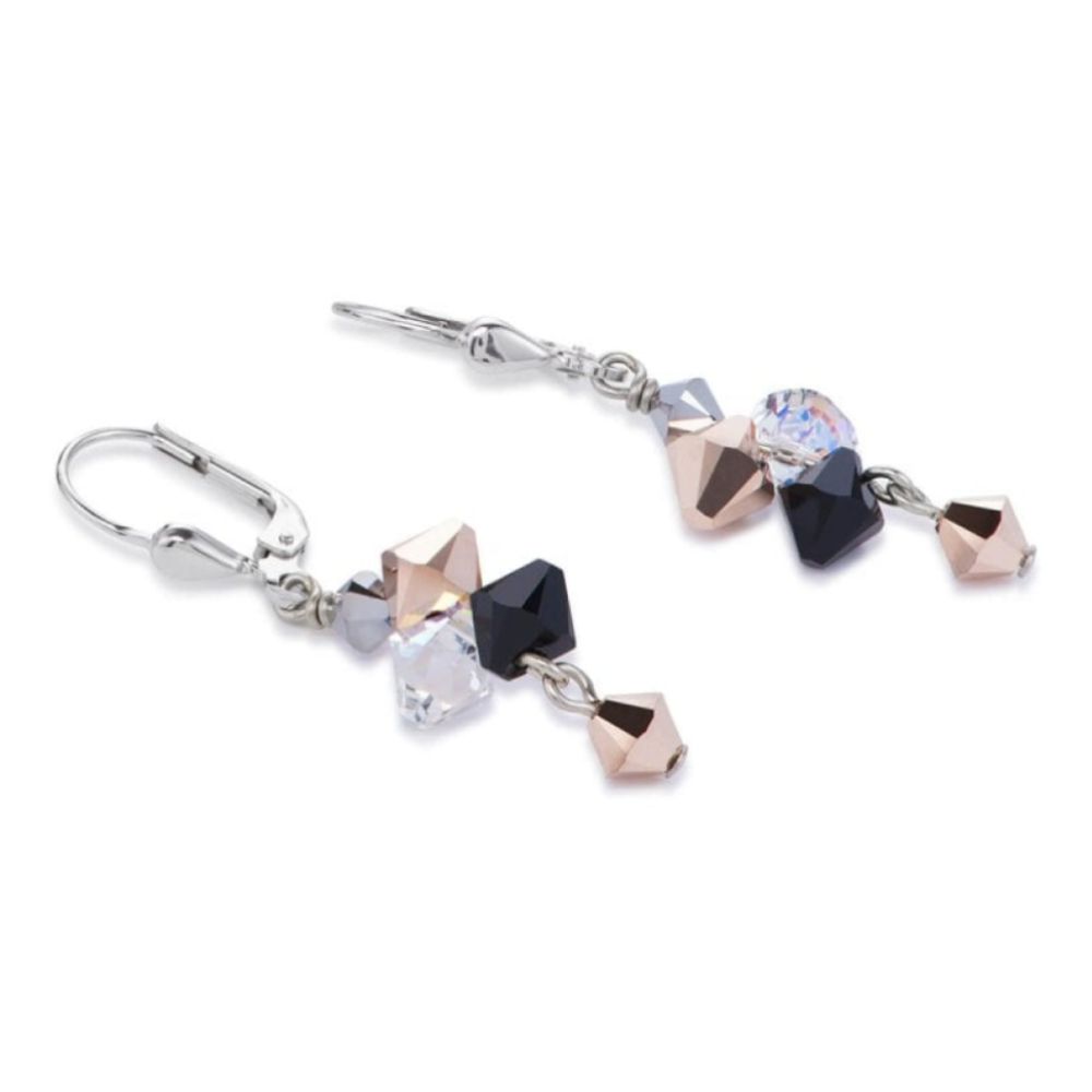 Multicolour Nature Crystals & Stainless Steel Pierced Earrings