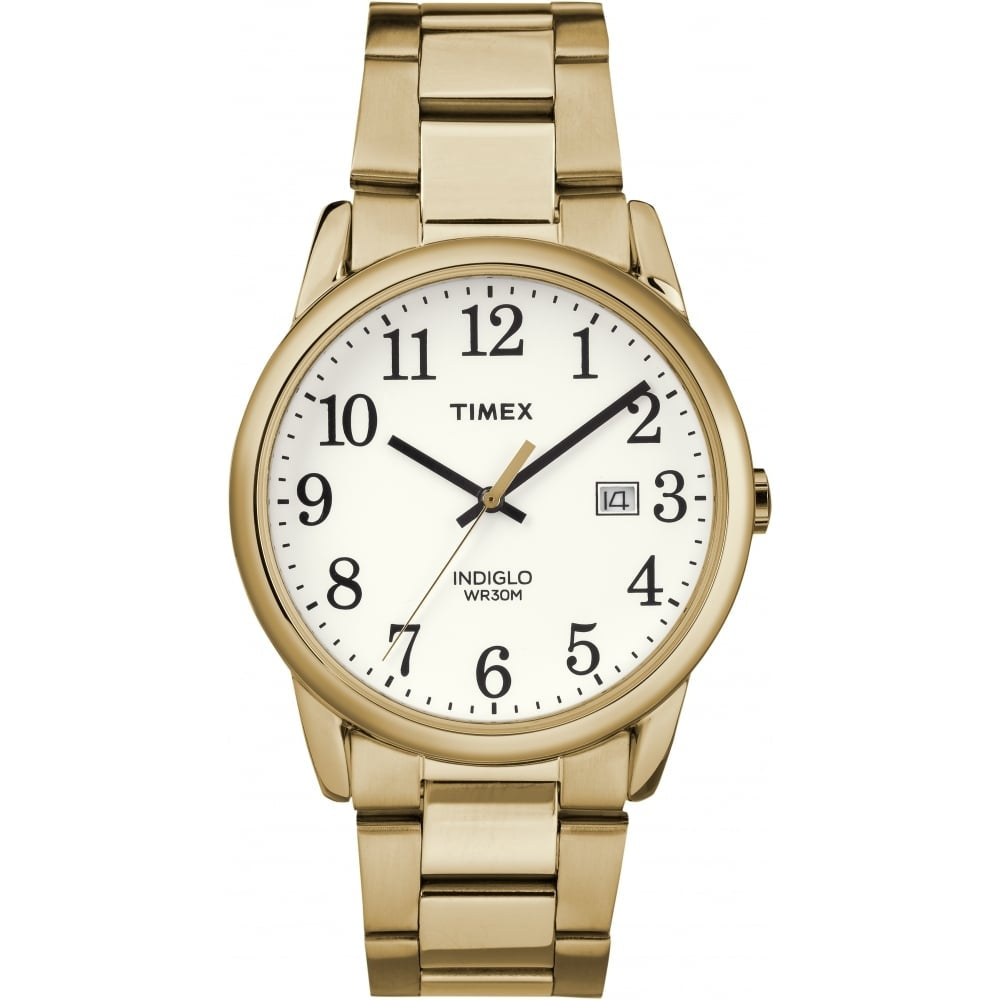 Mens Easy Reader Gold-Tone Bracelet/White Dial