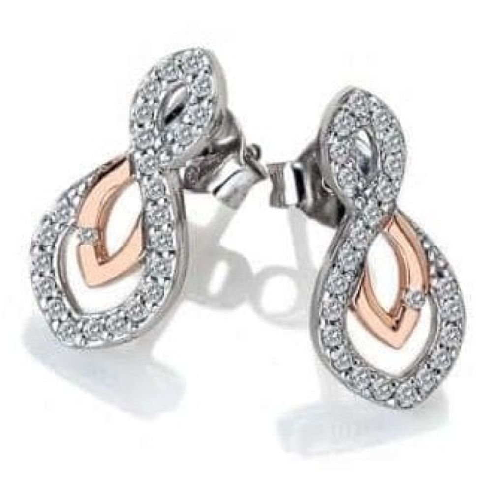 Harmony White Topaz Earrings With Rose Gold Plated Accents
