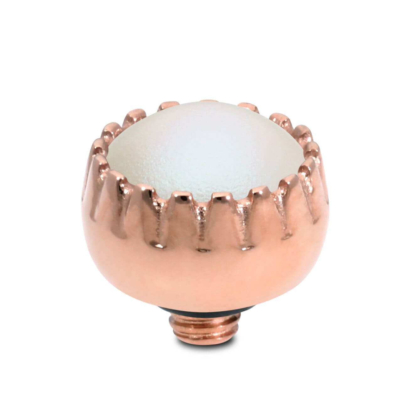 LONDON Small (RG/P) 8mm White Pearl Ring Top