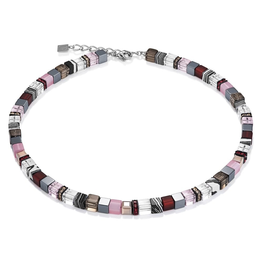 Red and Pink Geo Cube Necklace
