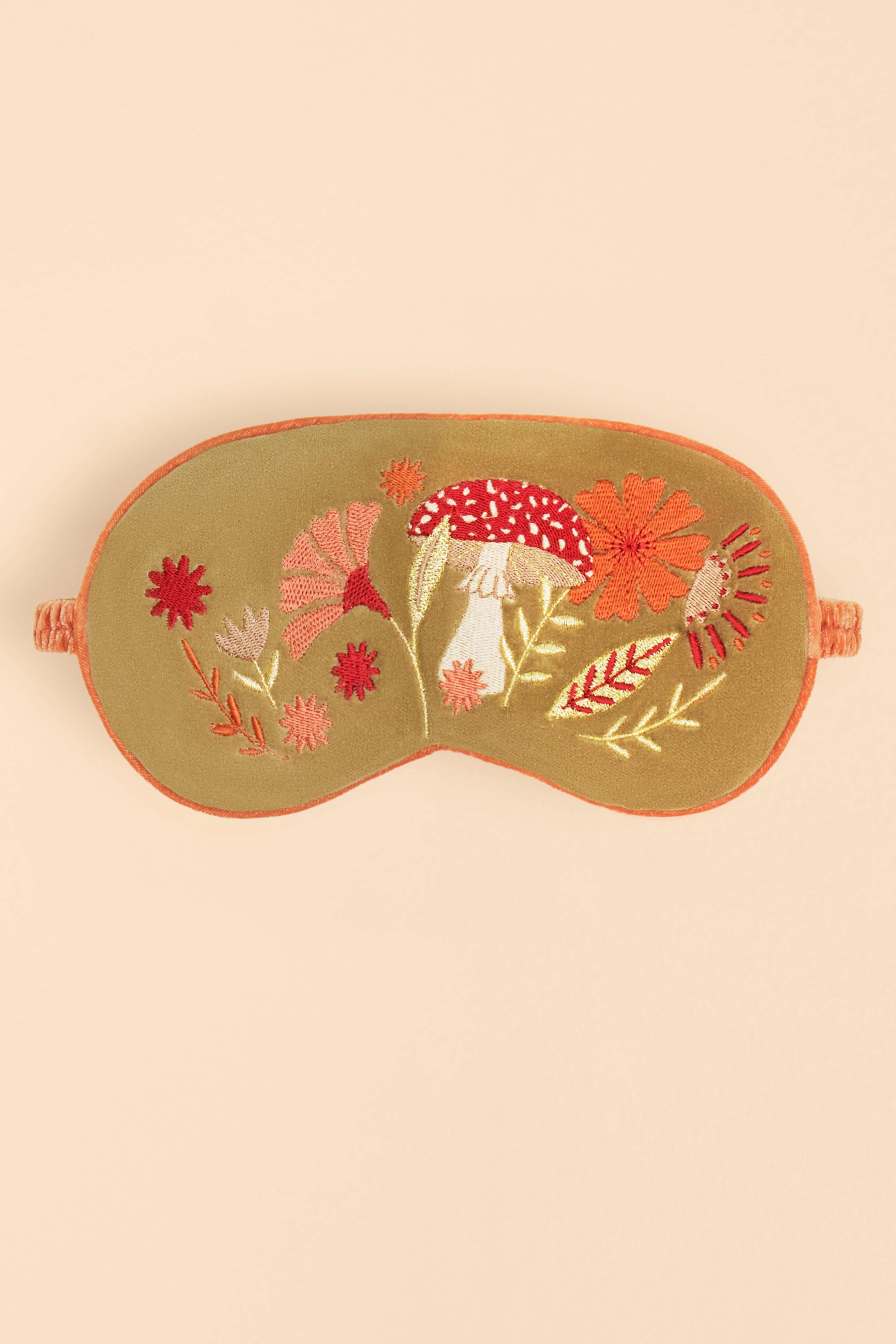 Luxury Lavender Velvet Eye Mask - Tranquil Toadstool, Sage