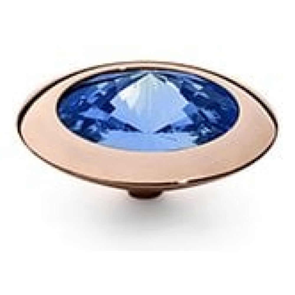 Famosa Rose Gold 16mm Tondo Ring Top Sapphire