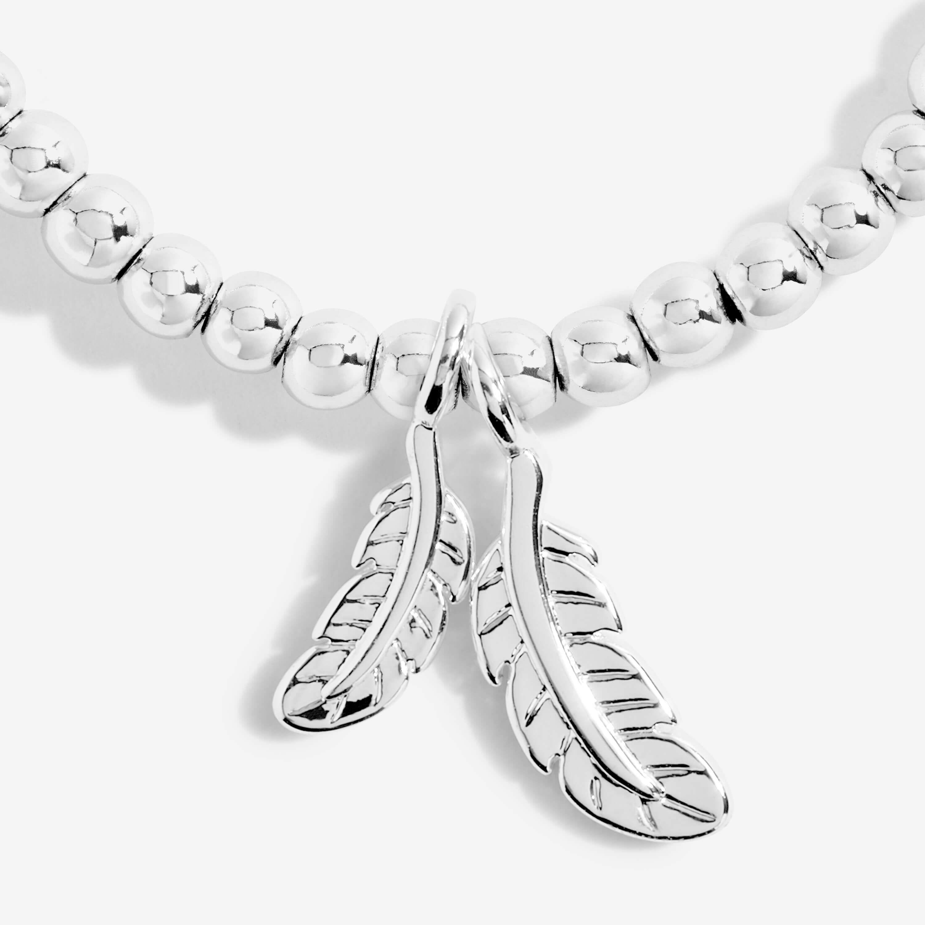 Beautifully Boxed A Littles | Feathers Appear When Loved Ones Are Near | Silver | Bracelet | 17.5cm Stretch
