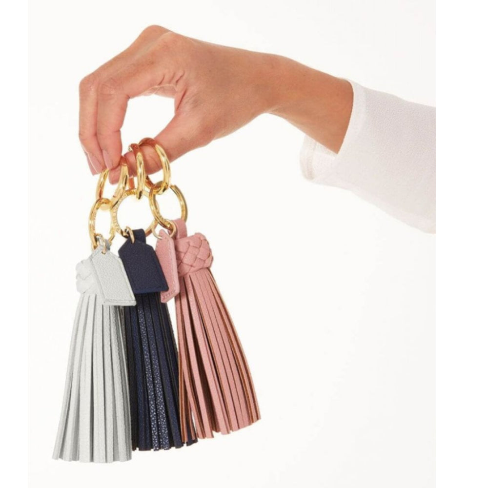 Cara Tassel Keyring | White | 11.5 X 3.5cm