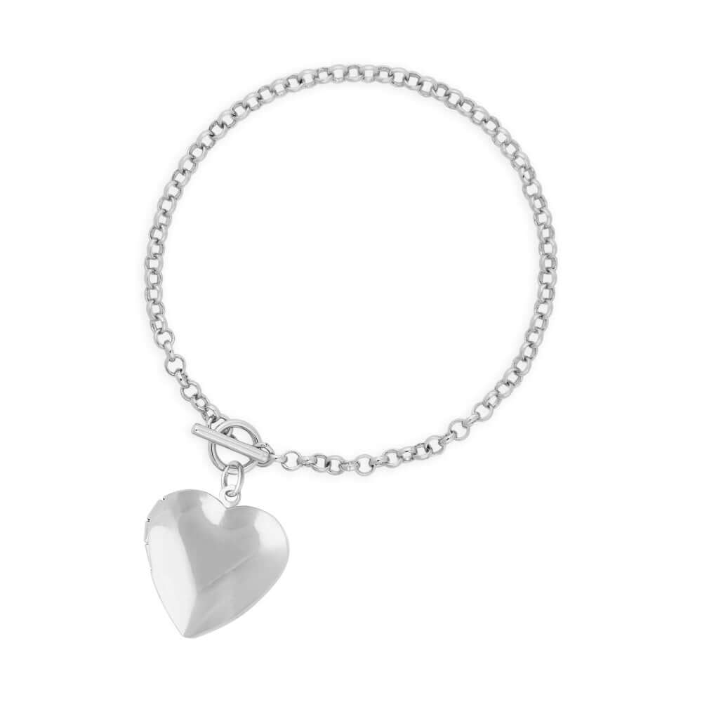 Life Lockets Silver Heart Locket 18cm Bracelet