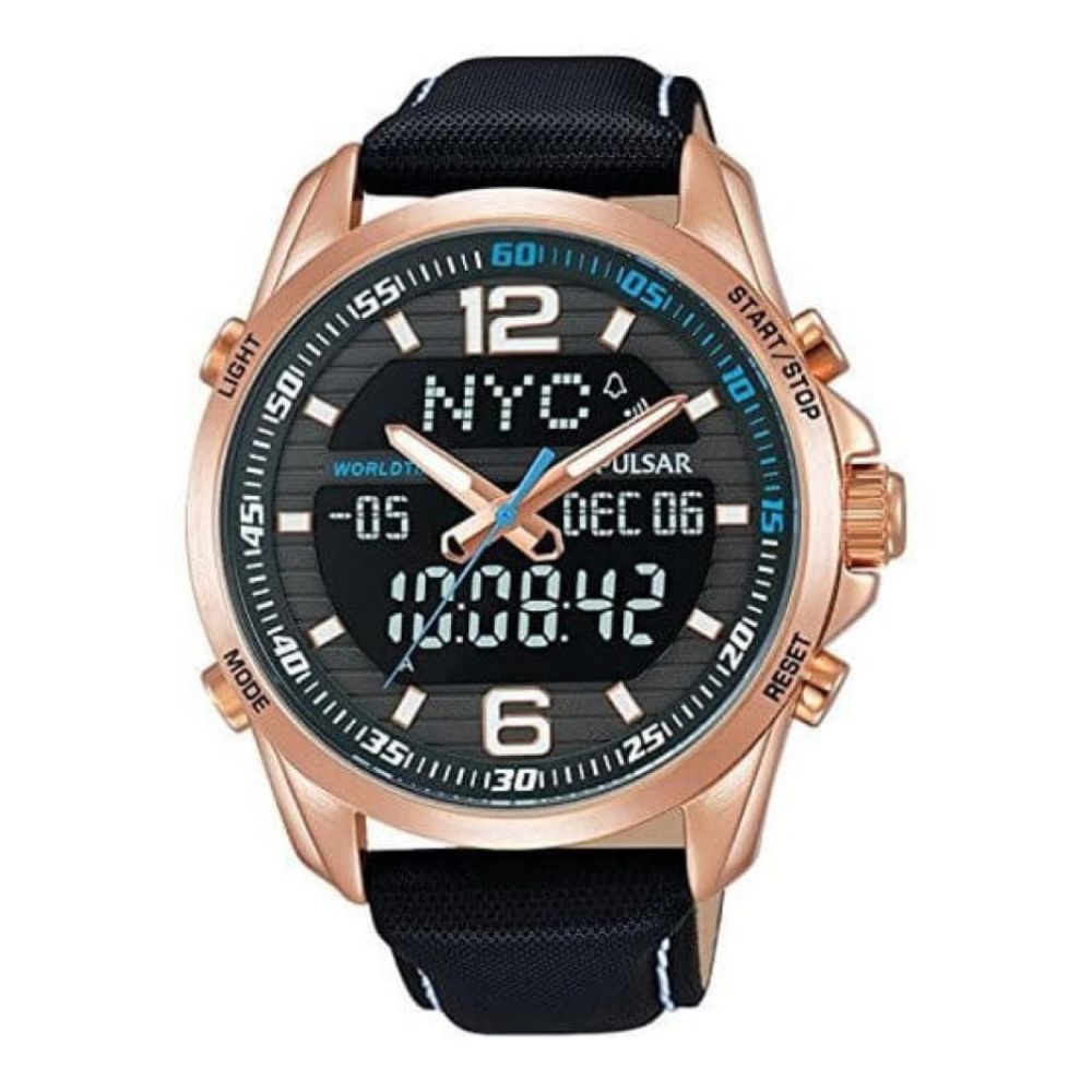 Pulsar Mens Rose Gold Alarm Chronograph Watch