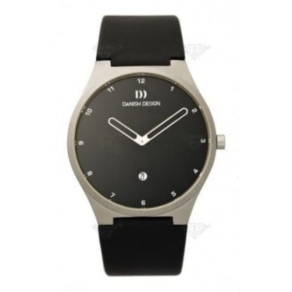 Stylish Black Leather Wristwatch