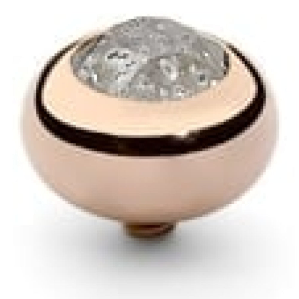 Famosa Tondo 10mm Silver Patina Rose Gold Plated Ring Top