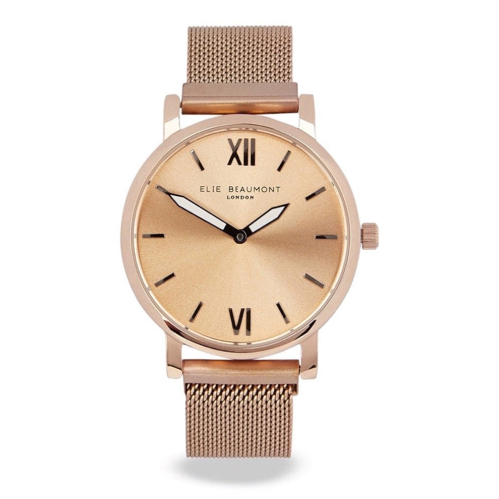 Chelsea Rose Gold Plated Mesh Bracelet Strap, Case & Dial Ladies Watch