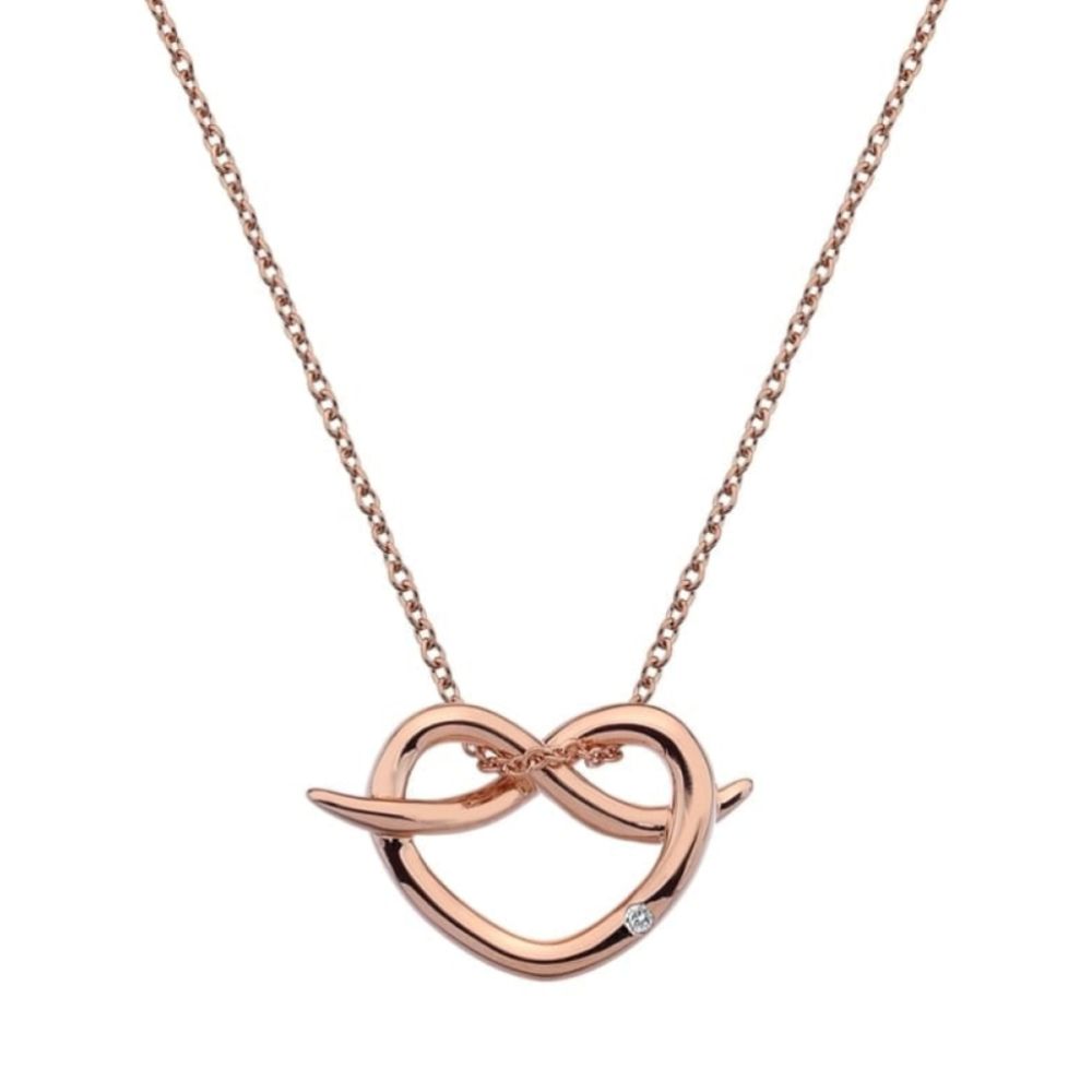 Infinity Heart Pendant - Rose Gold Plate
