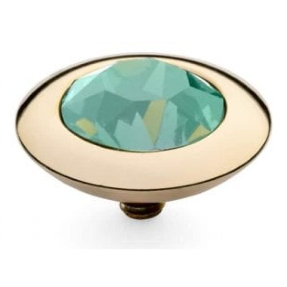 Famosa Gold 13mm Tondo Ring Top Chrysolite Opal