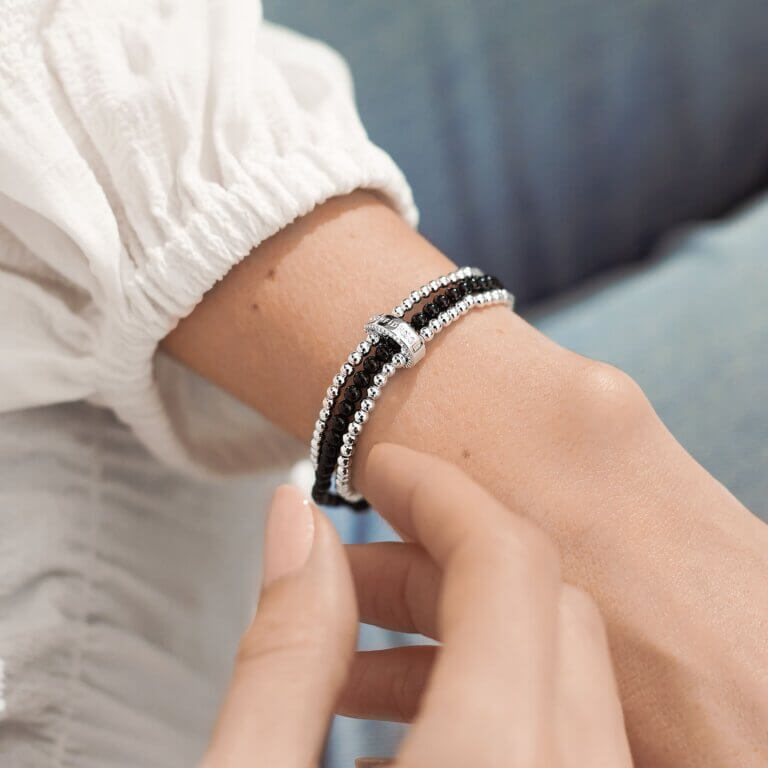 Wellness Stones | Onyx Bracelet | Silver | 17.5cm Stretch