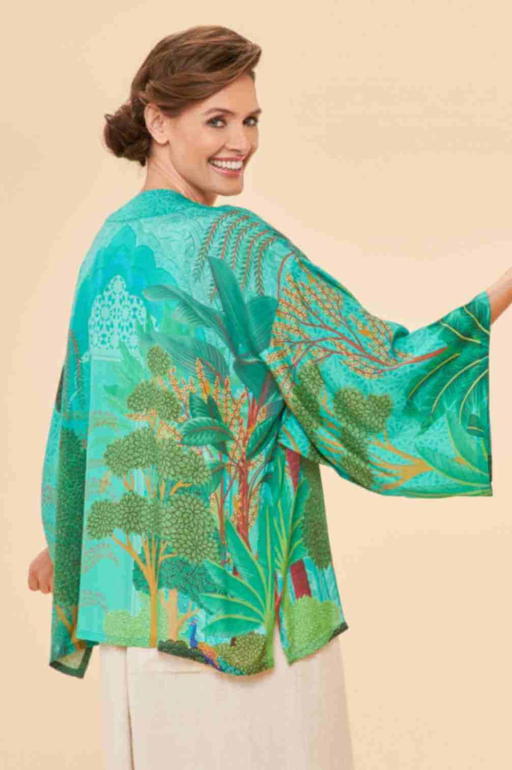 Secret Paradise Kimono Jacket - Aqua