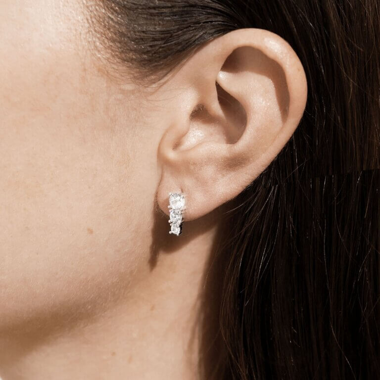 Sienna Sparkle | Graduating Crystal Earrings | Silver | Earrings