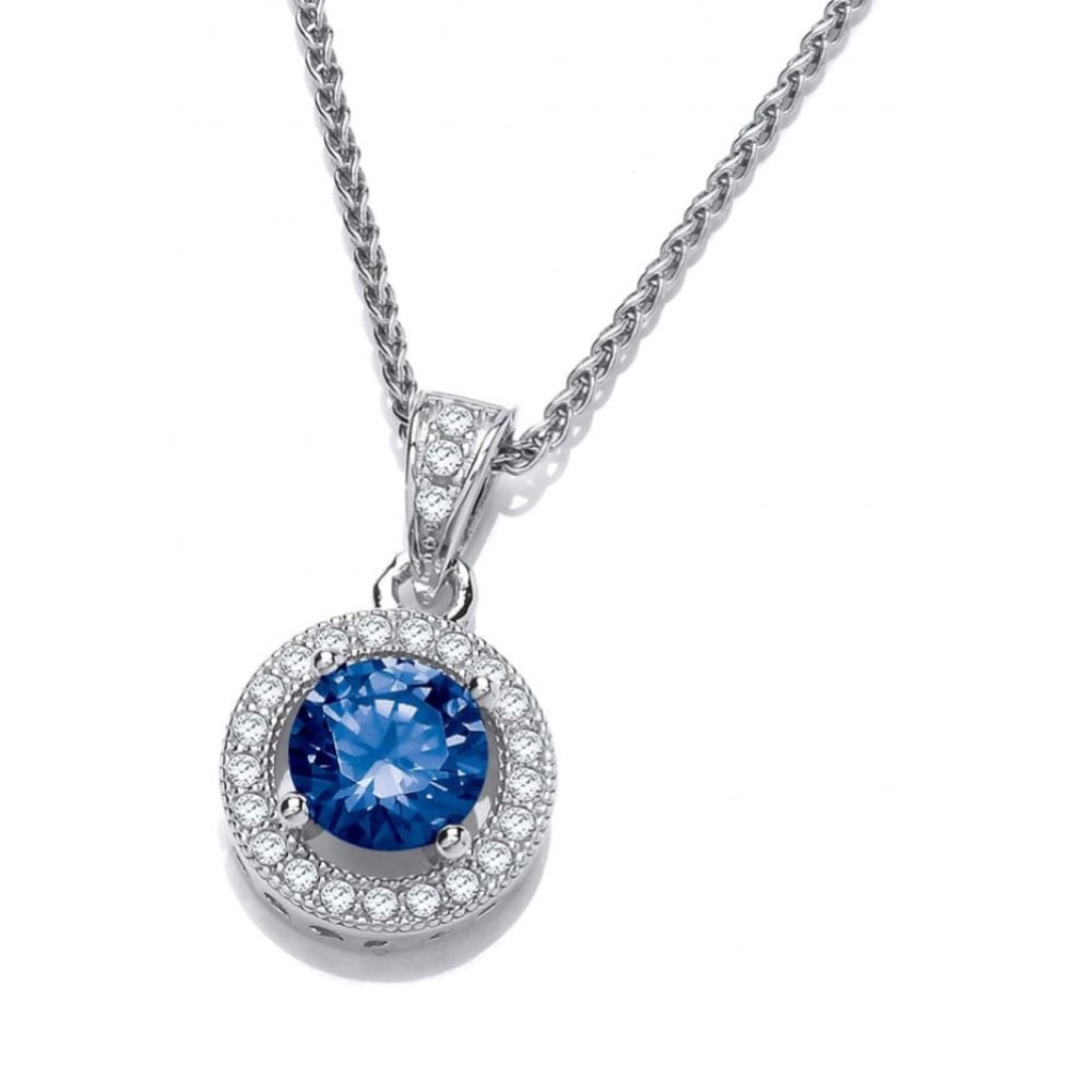 Silver & CZ Tanzanite Porthole Pendant
