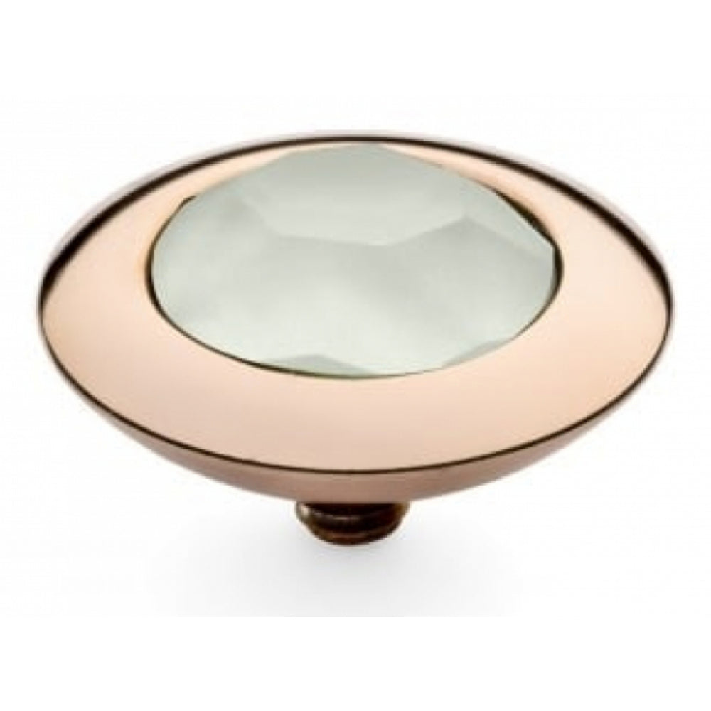 Famosa Rose Gold Plated 13mm Tondo Powder Green Ring Top