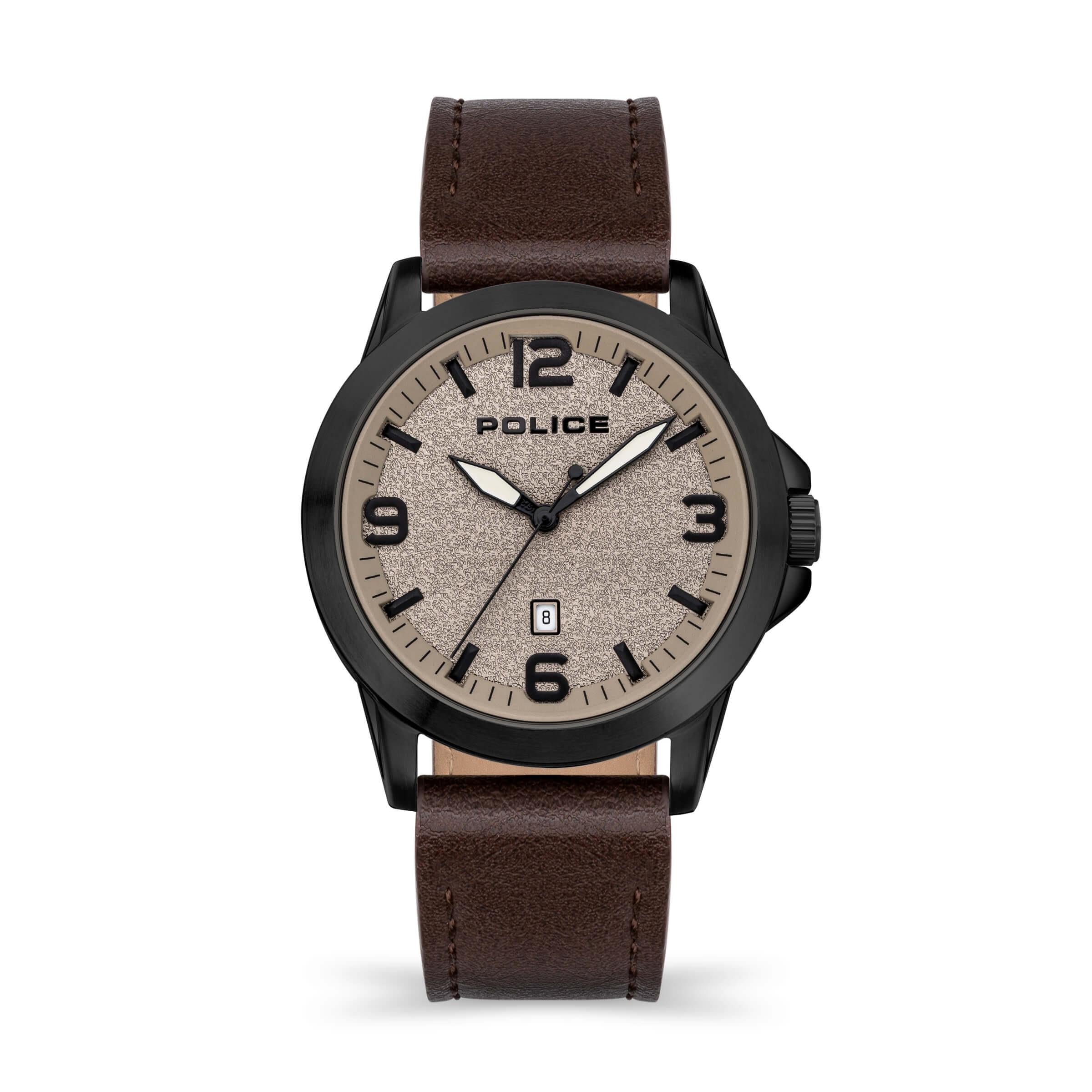 CLIFF Brown Leather Strap Watch