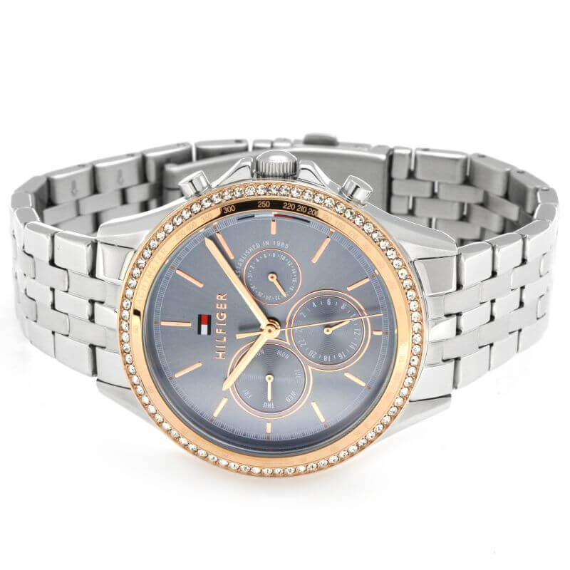Ari Classic Two Tone Steel With Crystals Ladies Watch