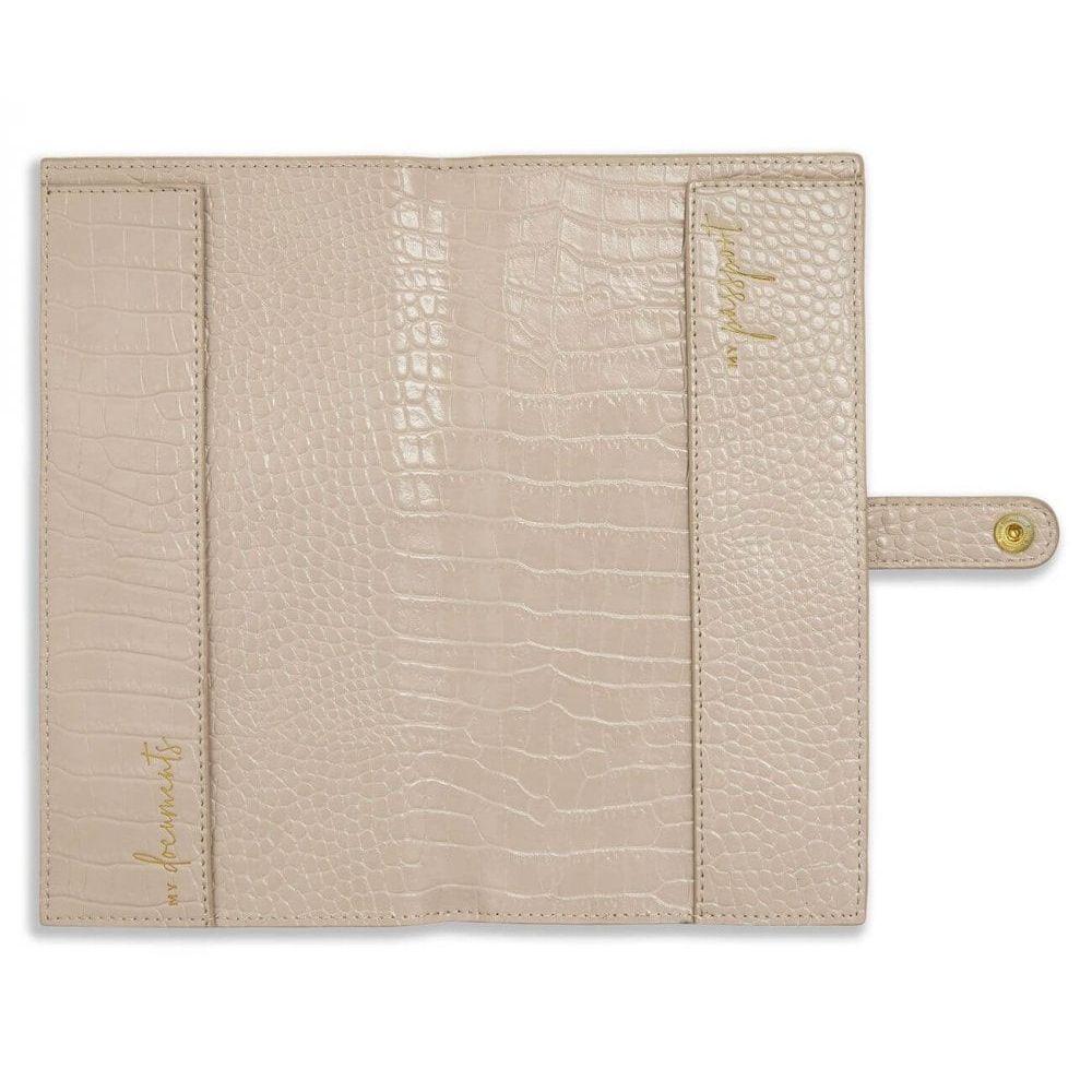 Celine Faux Croc Travel Wallet | Oyster Grey | 23 X 12cm