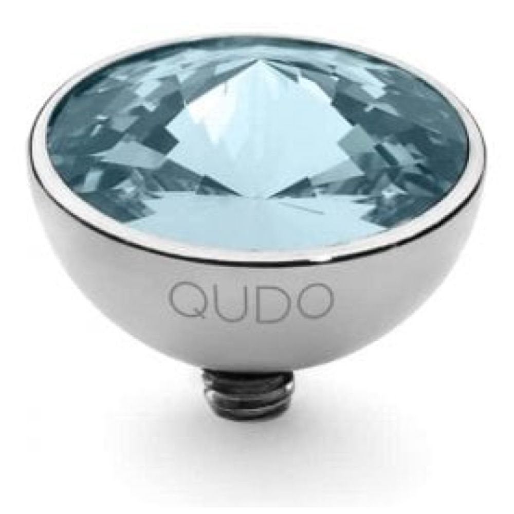 Famosa Silver 11.5mm Bottone Ring Top Aquamarine