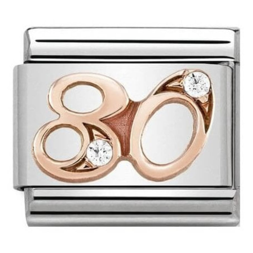 Classic Link In Stainless Steel With Rose Gold 80 & CZs