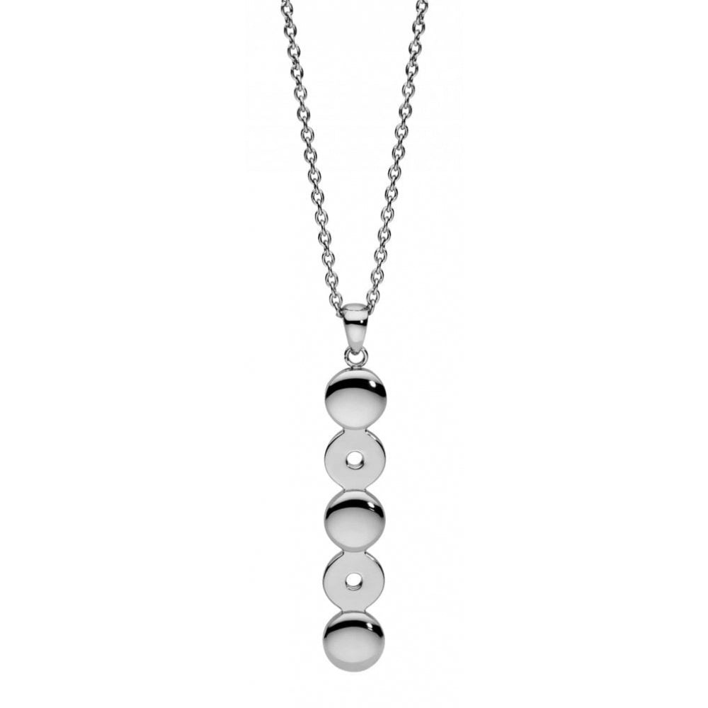 Famosa Stainless Steel Five Vertical Circle Pendant Womens Necklace
