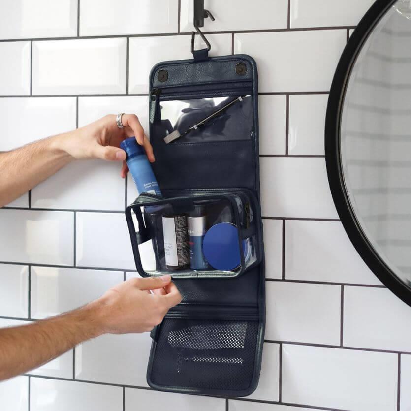 Navy Blue Small Hanging Washbag