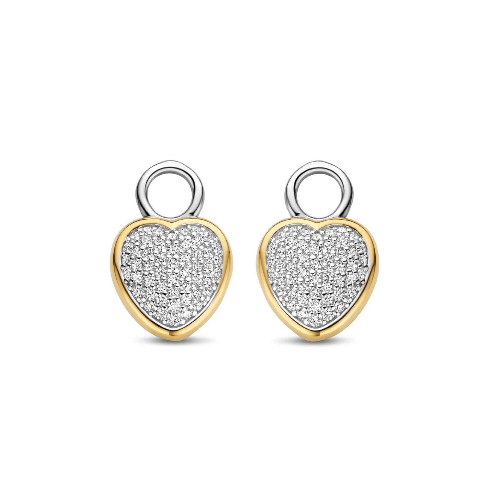Gold Plated Silver Heart CZ Set Ear Charm
