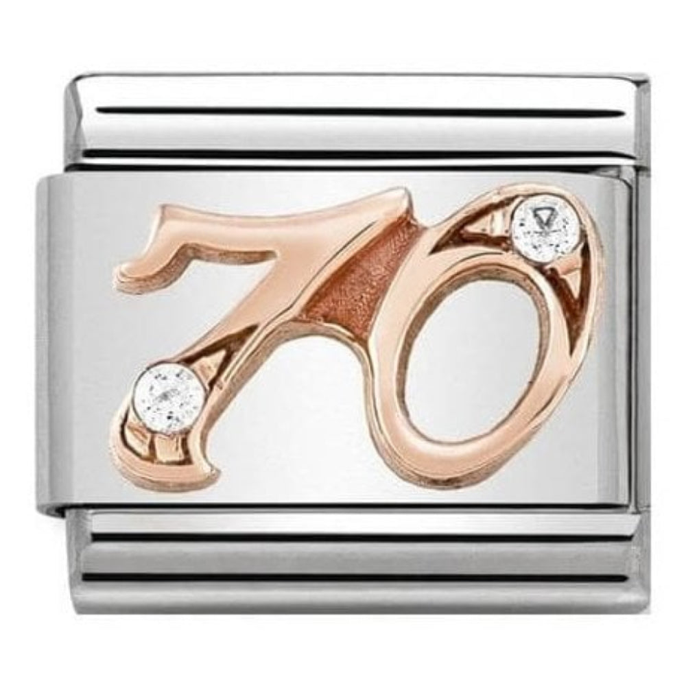 Classic Link In Stainless Steel With Rose Gold 70 & CZs