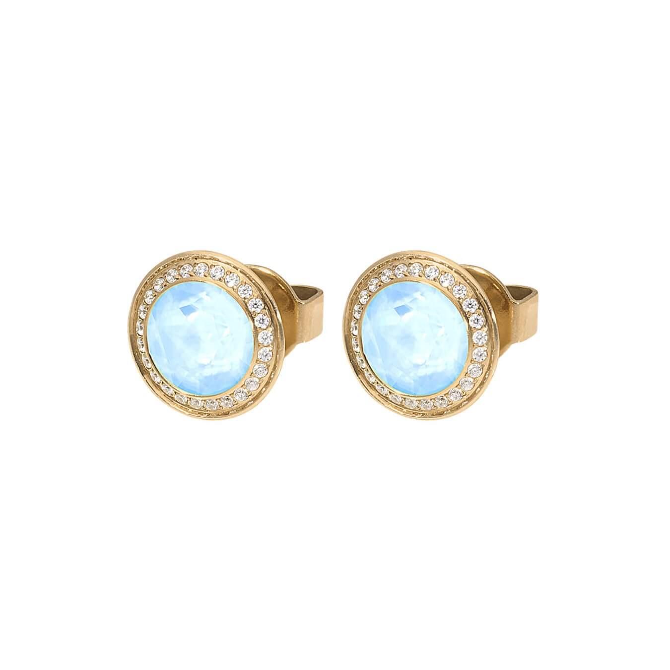 Tondo Deluxe Crystal Sky Ignite 9 mm Ear Studs (G/P)
