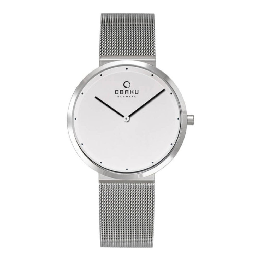 PAPIR LILLE - STEEL Stainless Steel Mesh Strap & Case With White Dial Ultra Slim Ladies Watch