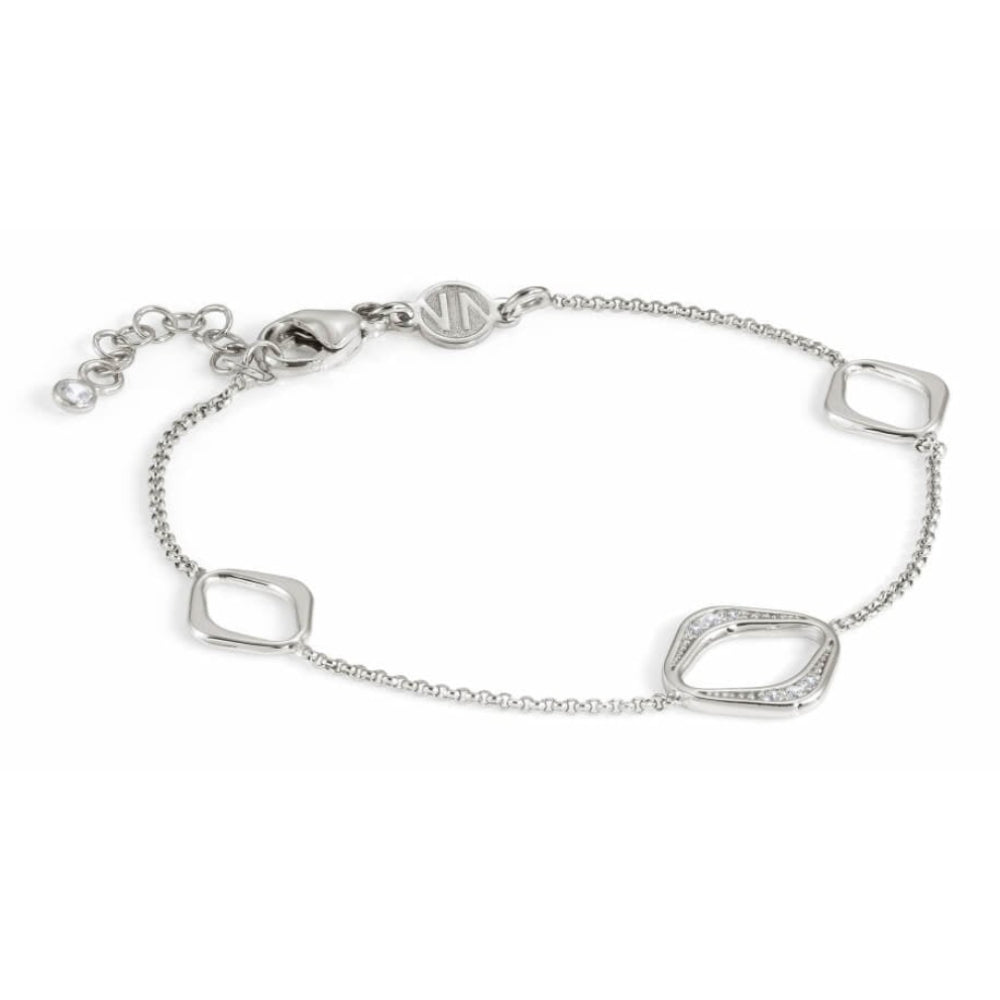 Bracelet with Cubic Zirconia Rhombus in Silver