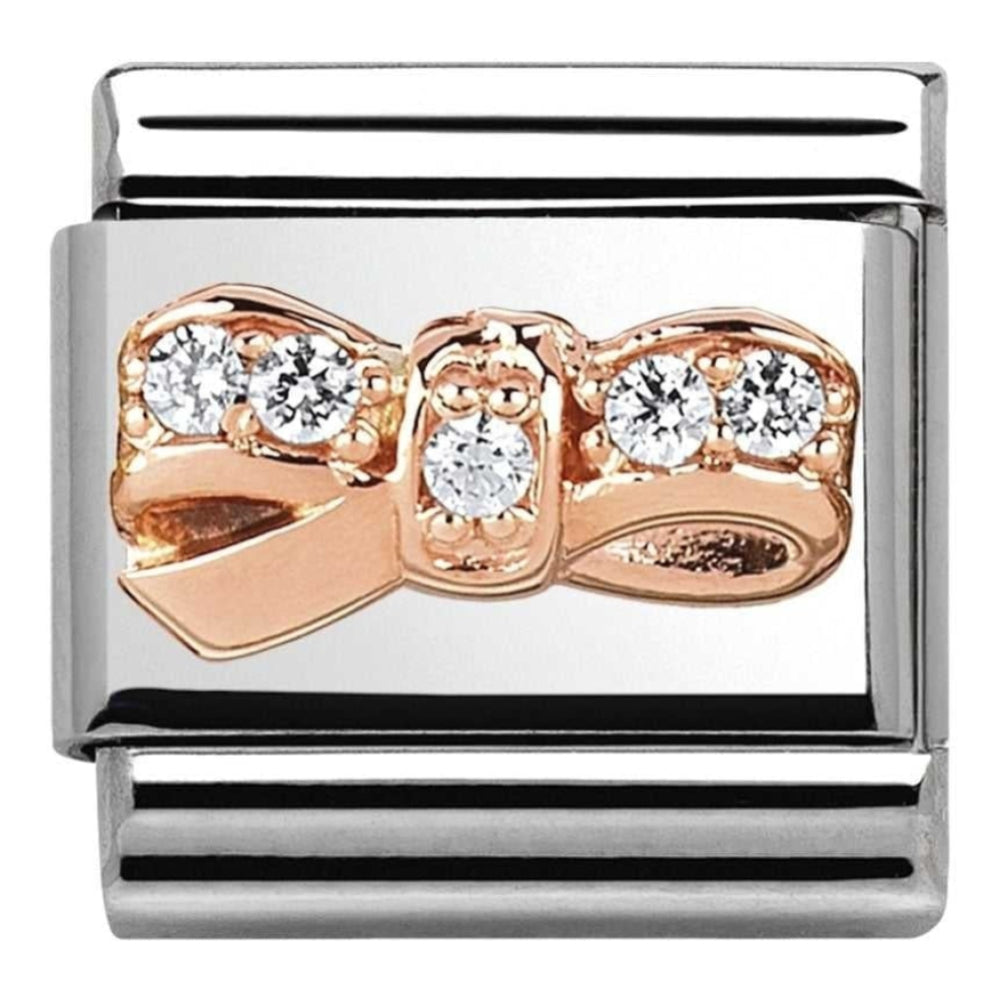 Classic CZ Rose Gold Bow Link