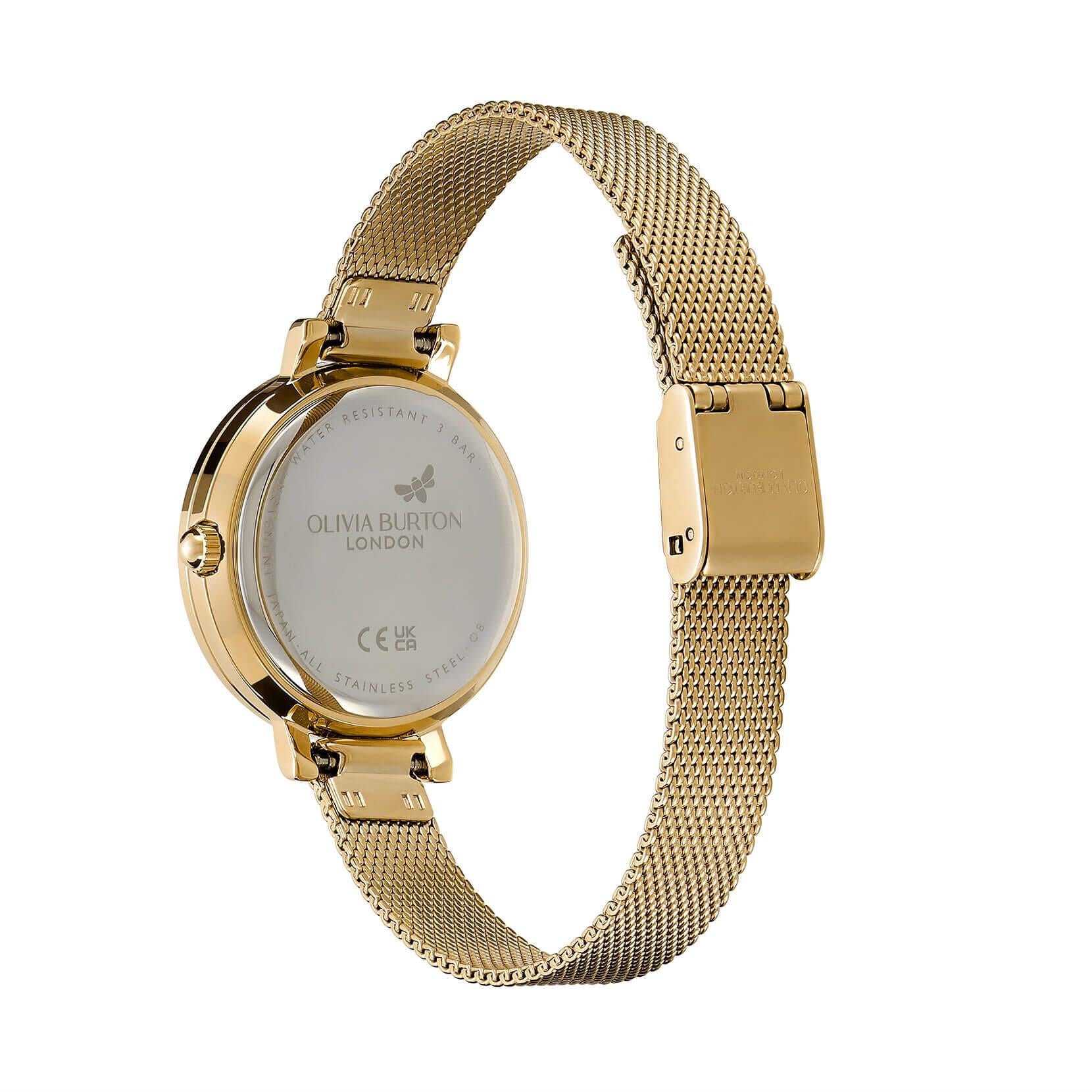 Vintage Bead Light Gold Dial & Mesh Watch