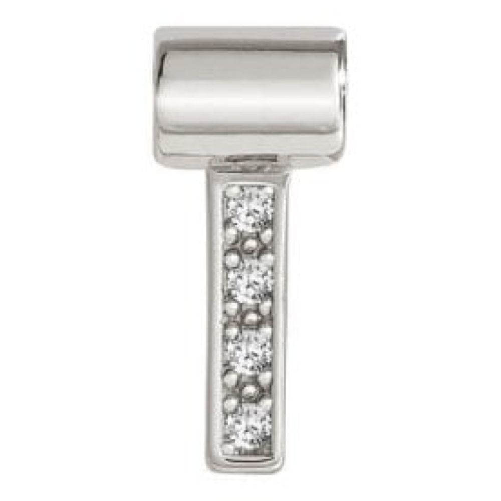 Seimia Silver Cubic Zirconia Letter I Charm
