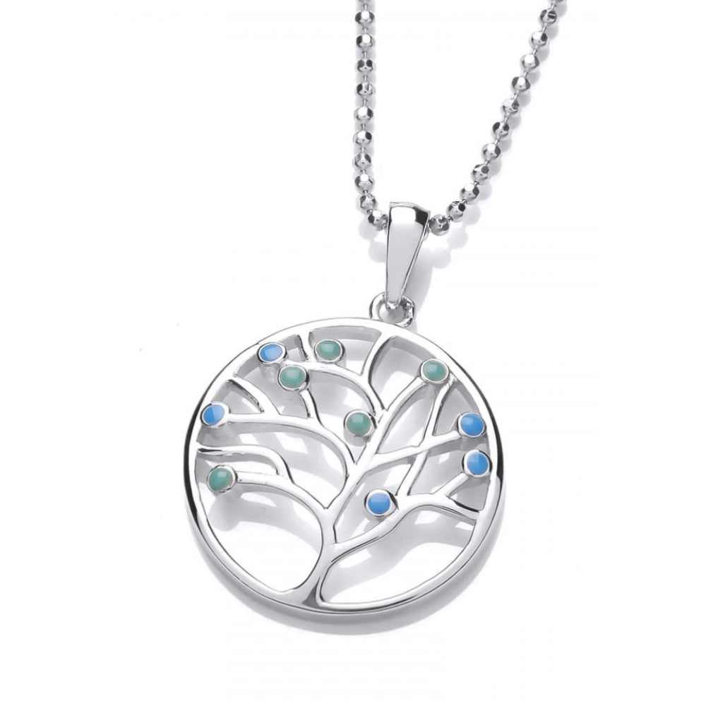 Silver Opalique Tree Of Life Pendant