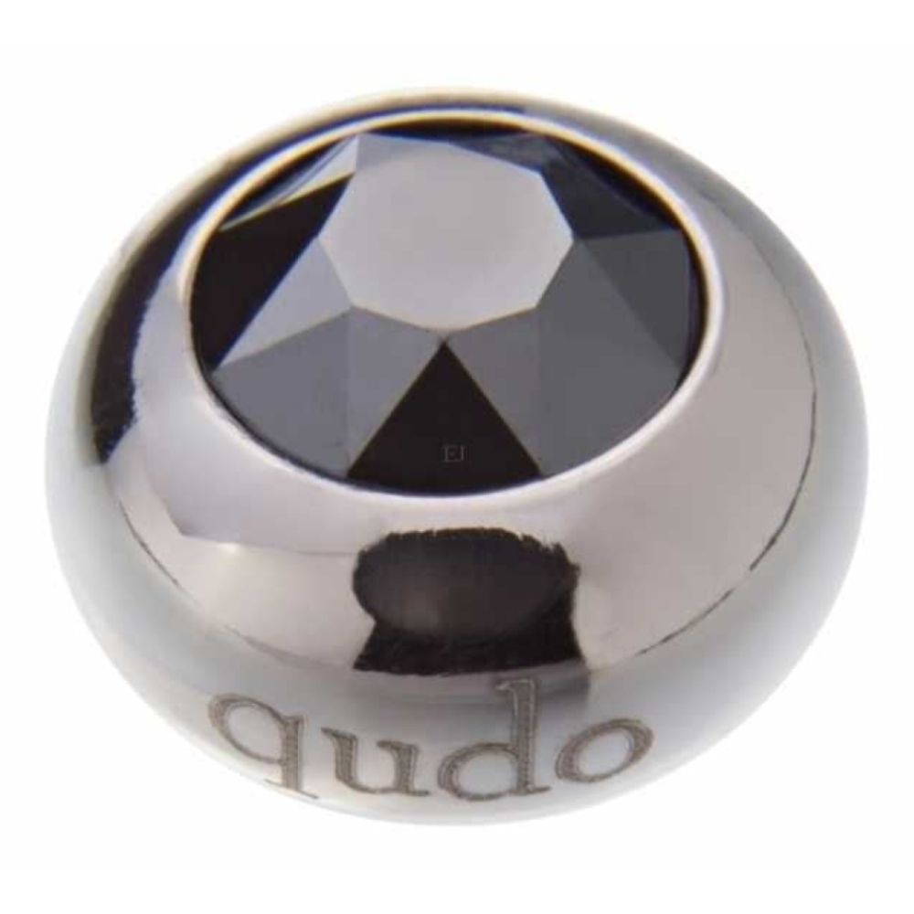 Famosa Silver 10mm Tondo Ring Top Jet Hematite