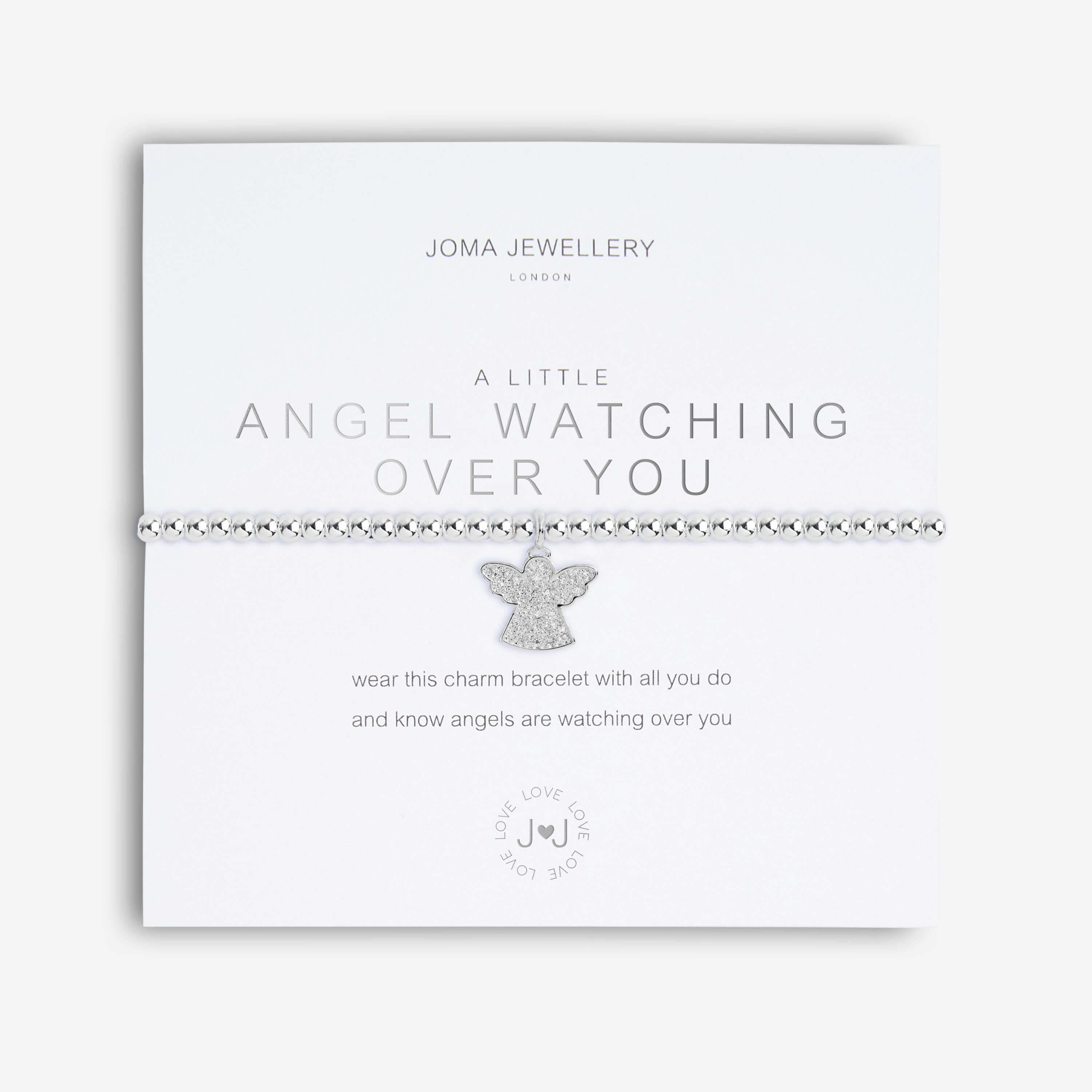 A Little | Angels Watching Over You | Silver | Bracelet | 17.5cm Stretch