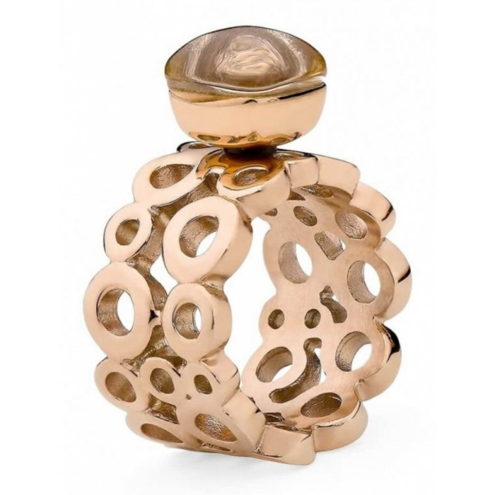 Famosa Ancona Rose Gold Plated Stainless Steel Ring