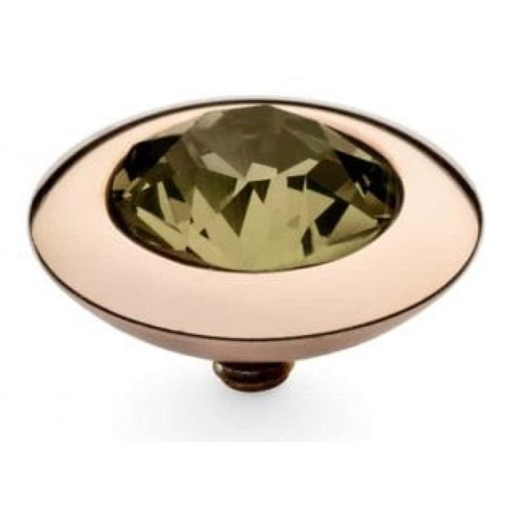 Famosa Rose Gold 13mm Tondo Ring Top Smoky Quartz