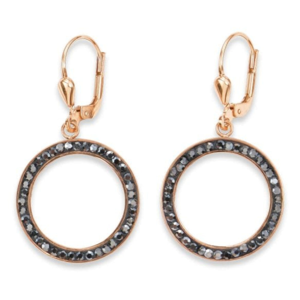Anthracite Circle Pierced Earrings
