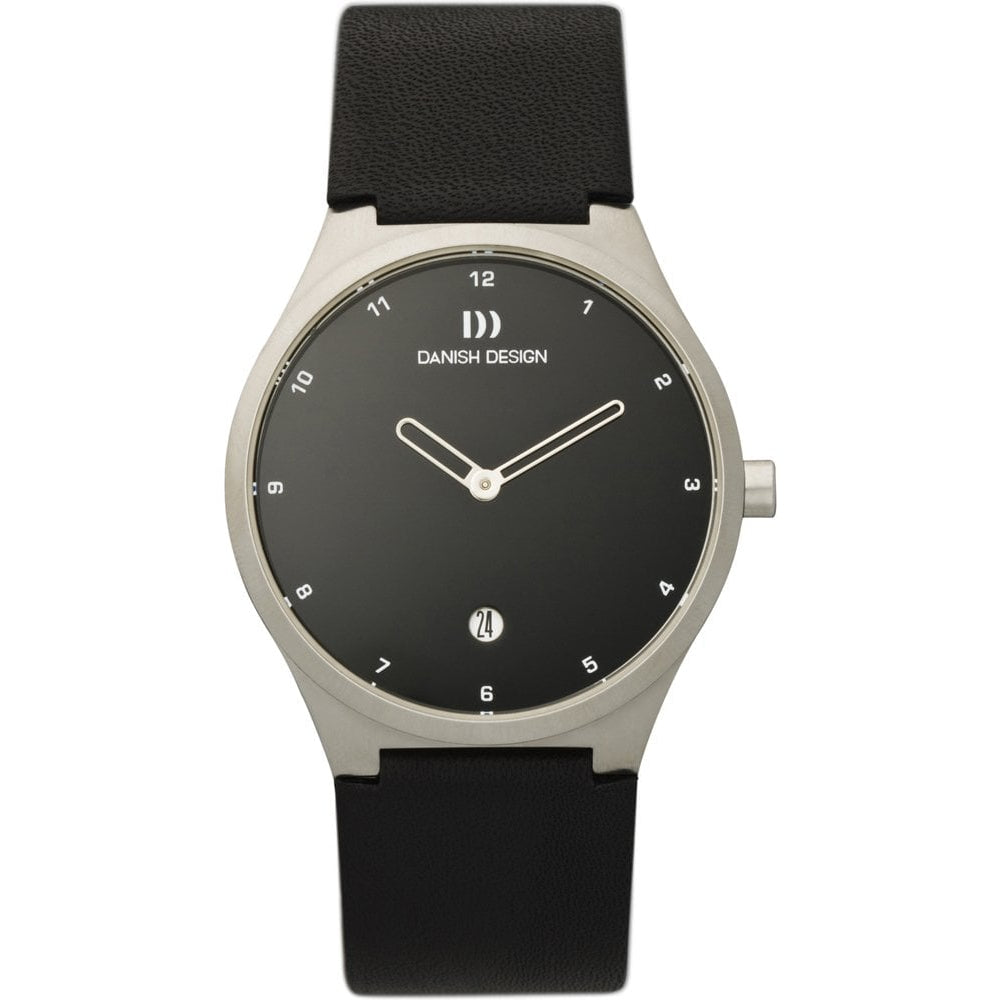 Silver Black Leather Copenhagen Design Watch