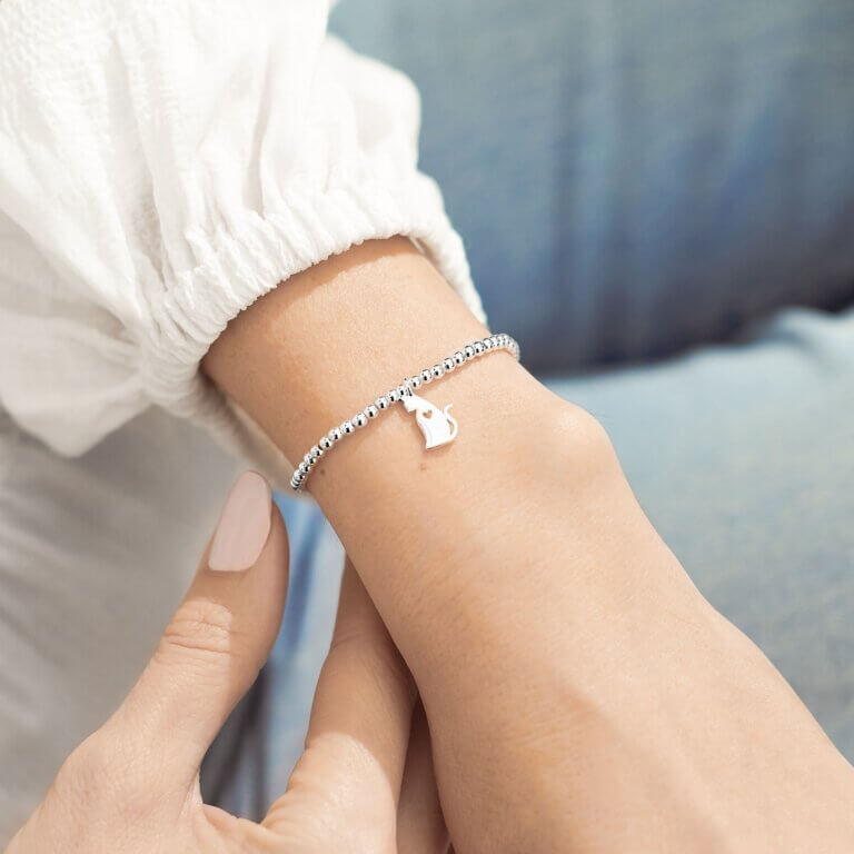A Little | Life Is Better With Cats | Silver | Bracelet | 17.5cm Stretch