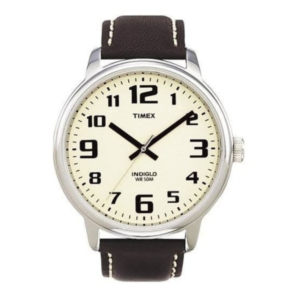 Classics Gents Analogue Indiglo Brown Leather Wristwatch