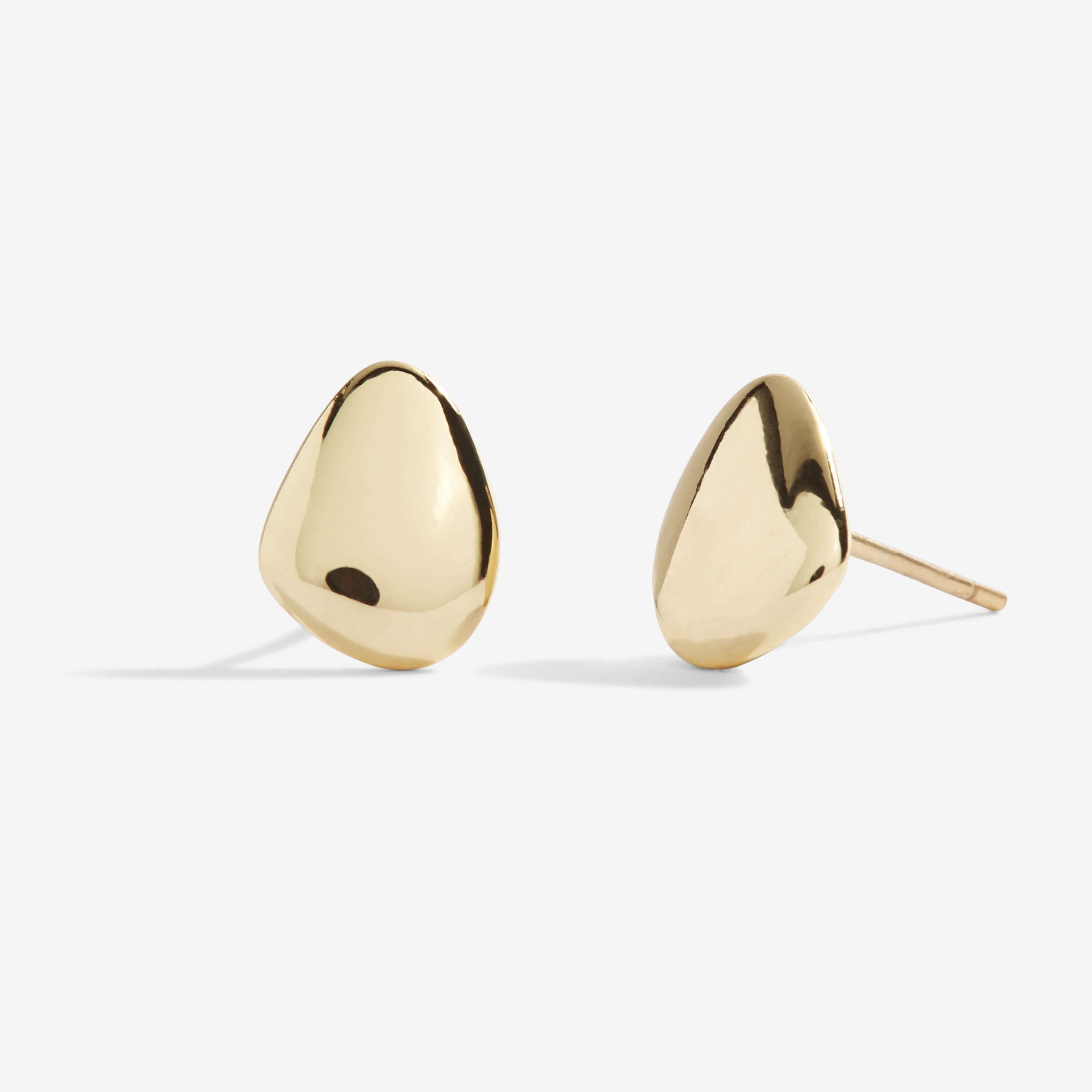 Florence | Pebble Studs | Silver Rose Gold And Gold | Set Of 3 Earrings