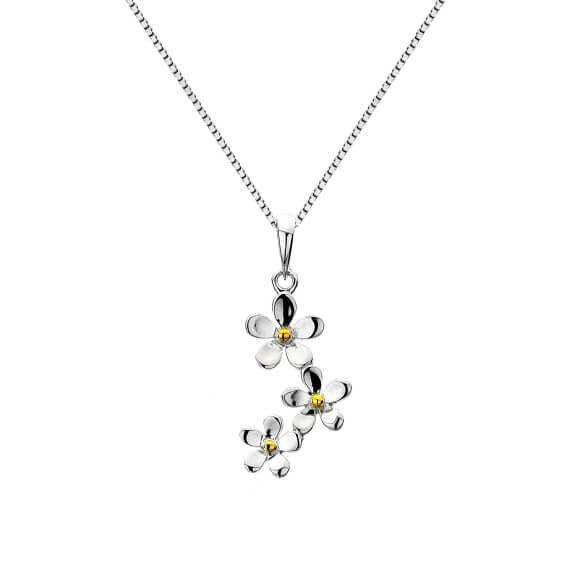 Origins Daisy & Brass Cluster Pendant Necklace