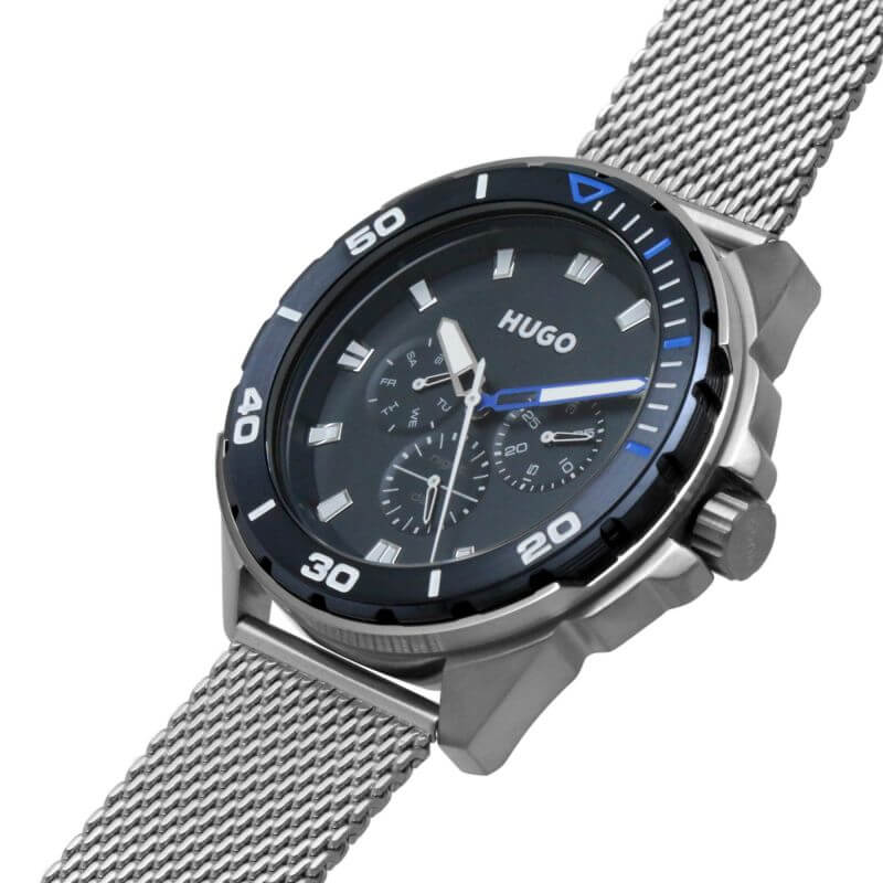 #FRESH SS Mesh Strap Blue Chronograph Dial Gents Watch