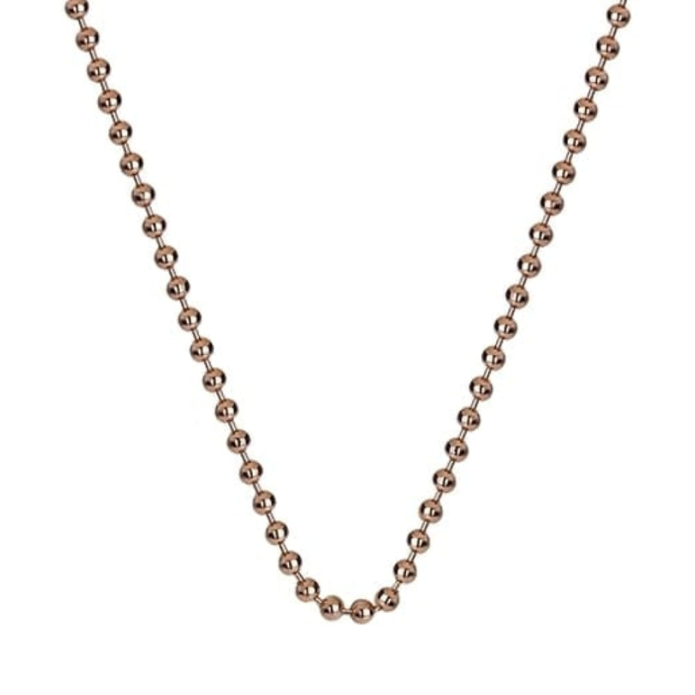Rose Gold Plate Sterling Silver Bead Chain 18"
