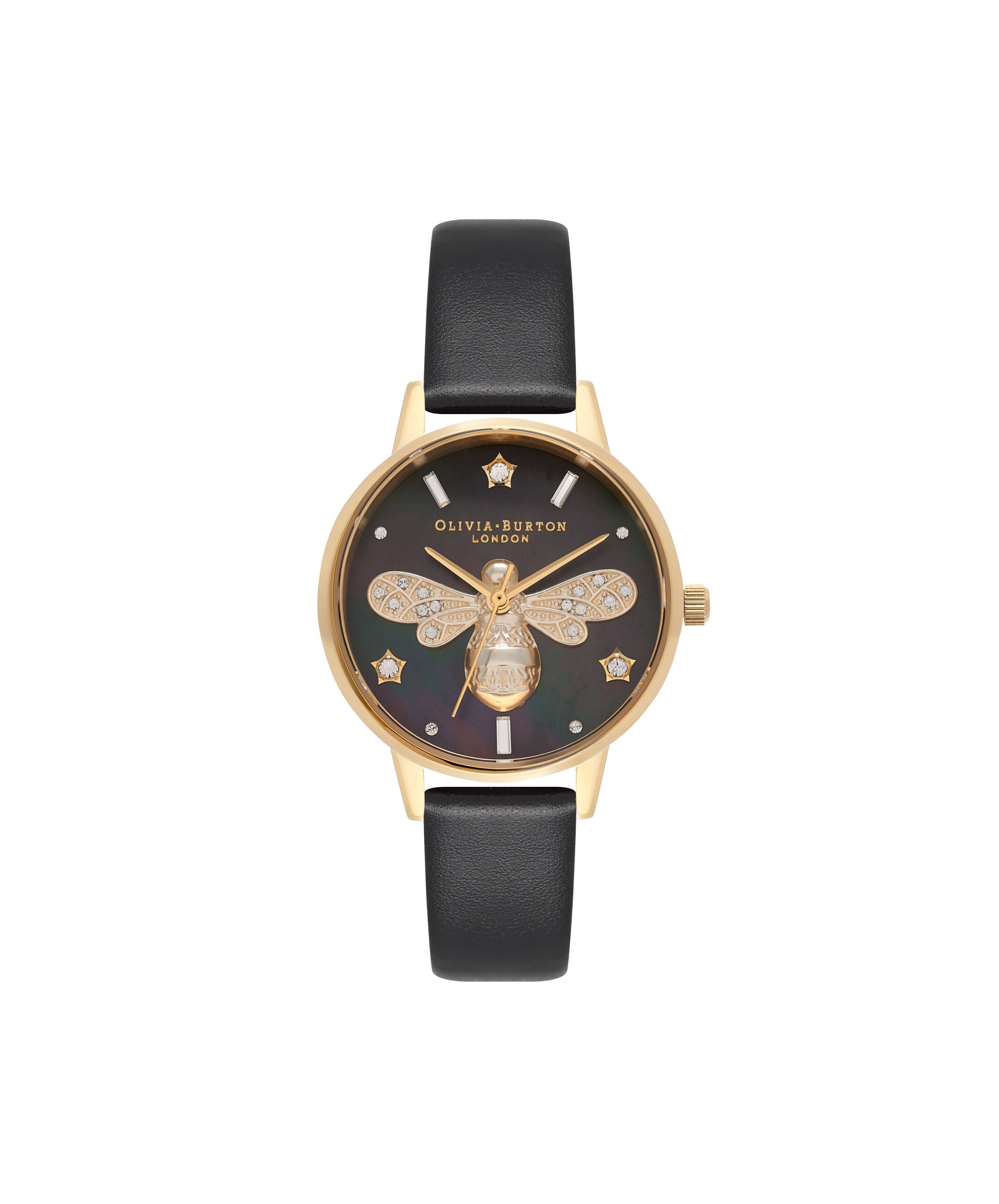 Sparkle Bee Black & Gold Ladies Watch